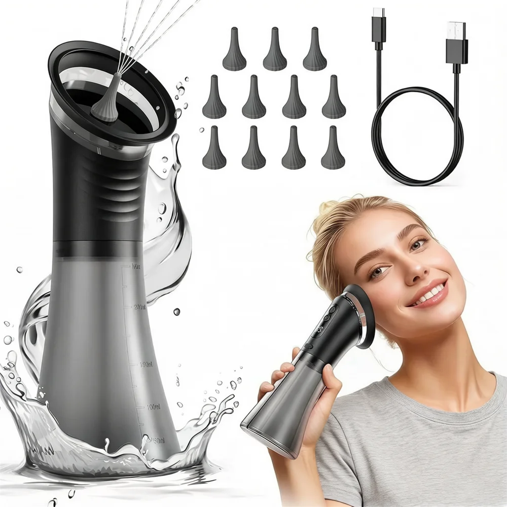 Electric Ear Wax Removal System Water Powered Ear Cleaning Tool with Irrigation Flusher 3 Pressure Settings Safe & Effective