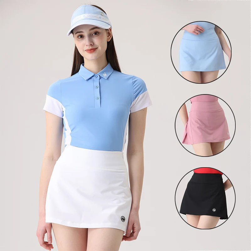 

AW Women Breathable High Waist Short Skirt A-lined Sports Tennis Gym Golf Skorts Ladies Pleated Workout Badminton Golf Skirts