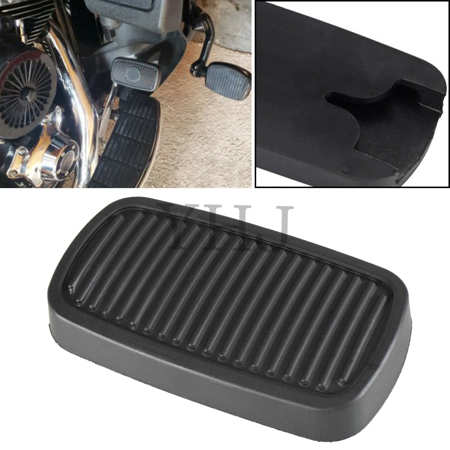 Rubber Brake Pedal Pad Cover For Harley Motorcycle Softail 2012-2016 FLD 1986-2017 FL Softail 1980-later Touring models Black