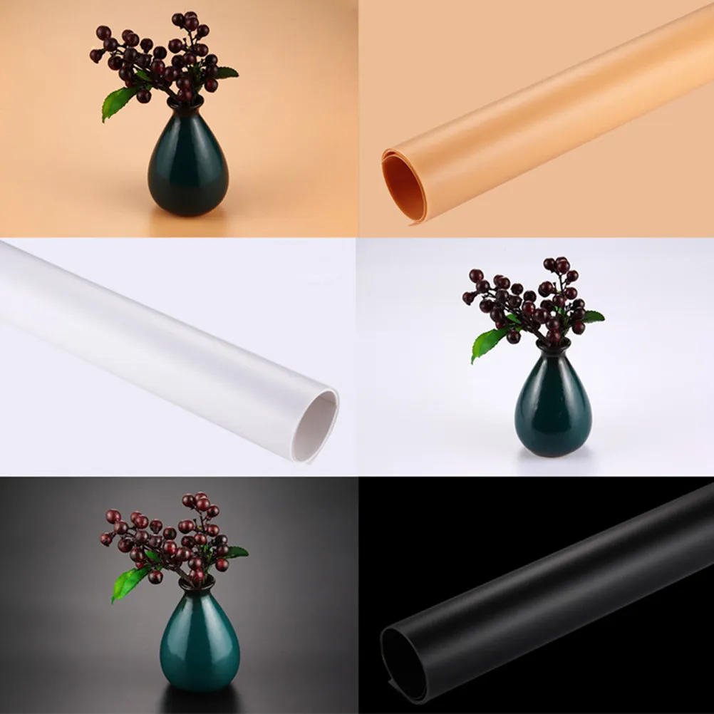 

3Pcs Frosted PVC Photography Backdrop Background Cloth Black White Yellow Waterproof Dustproof Anti-Wrinkle Portrait Costume