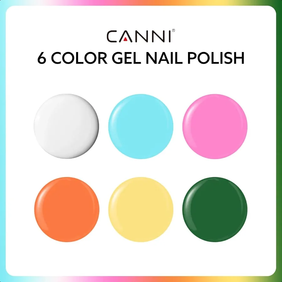 9ml HemaFree Gel Nail Polish Set 6Pcs White Blue Orange Yellow Colors Gel Polish Kit Soak Off LED Nail Gel Manicure Kit DIY at