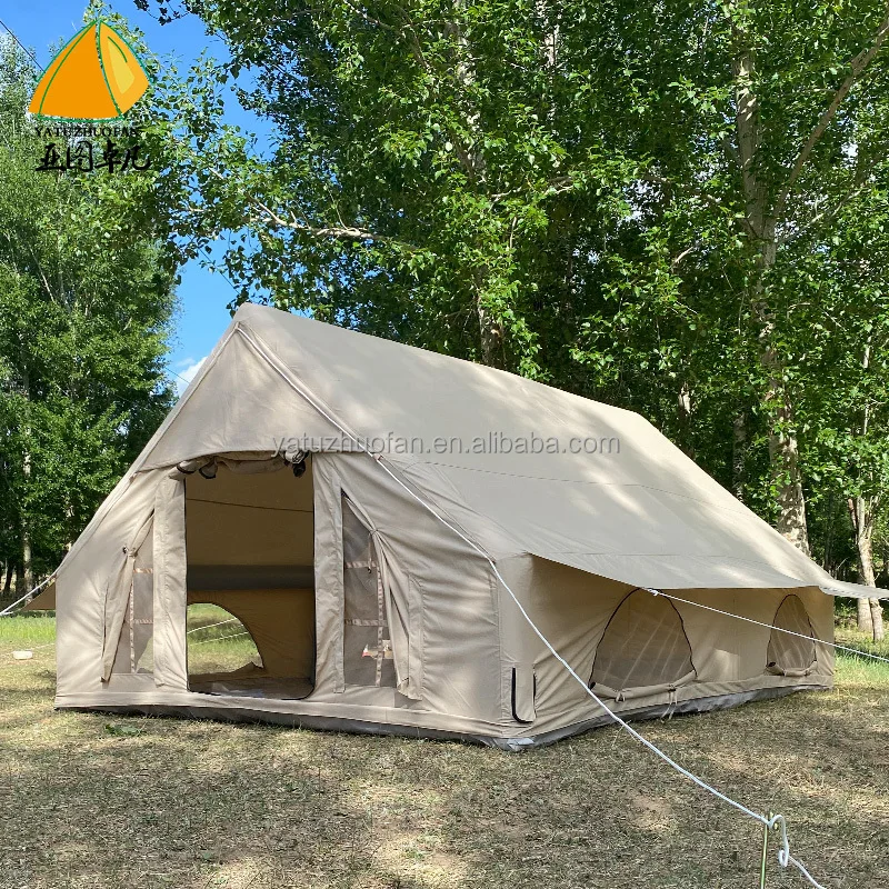 

Factory Direct Sales outdoor 12sqm cotton air pole glamping inflatable house camping tent camping equipment