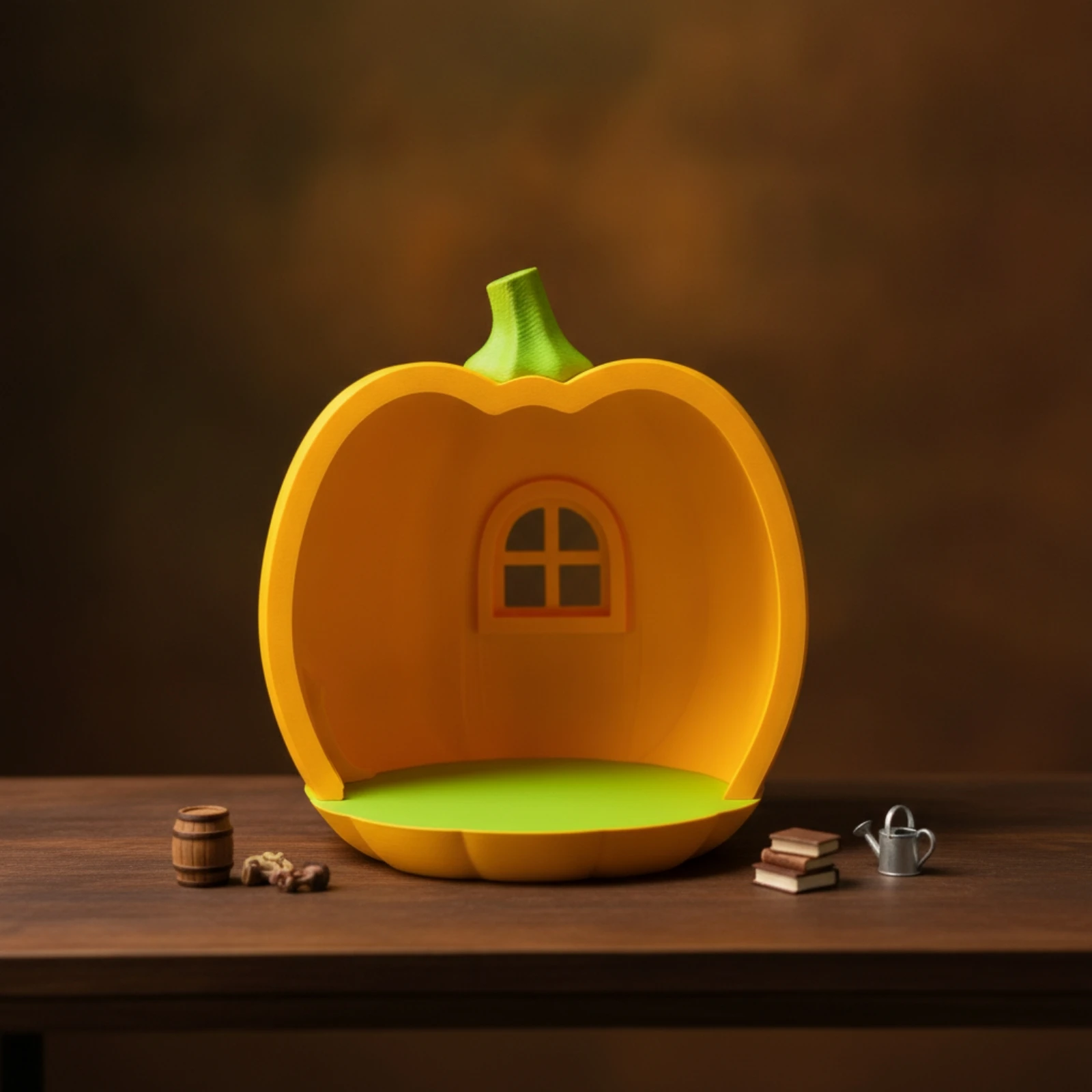 Pumpkin Dollhouse Halloween Pumpkin House Toy Collectible for Hobbyists, Seasonal Decor, Pretend Play