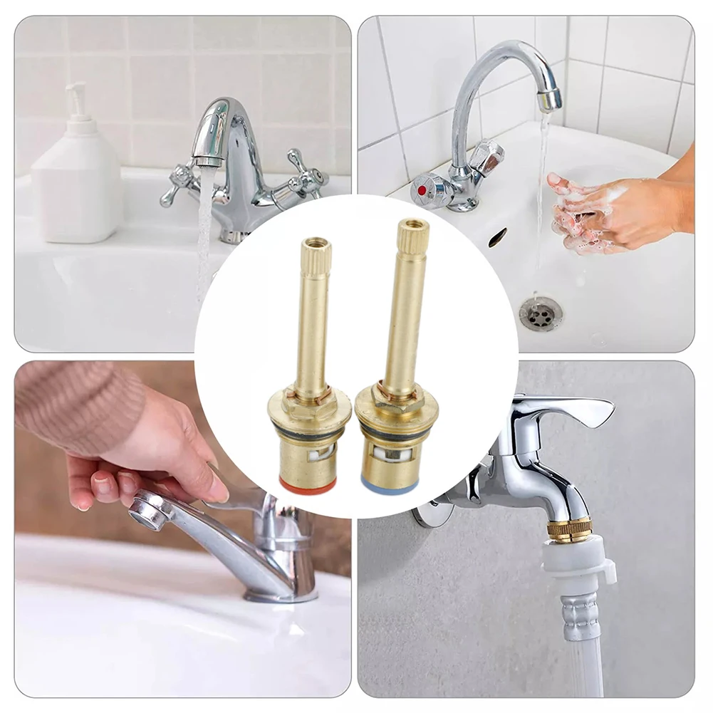 1pcs Brass Tap Valve Core Bathroom Shower Long Handle Replacement Valves Fittings Copper 1/2 Inches Interface Kitchen