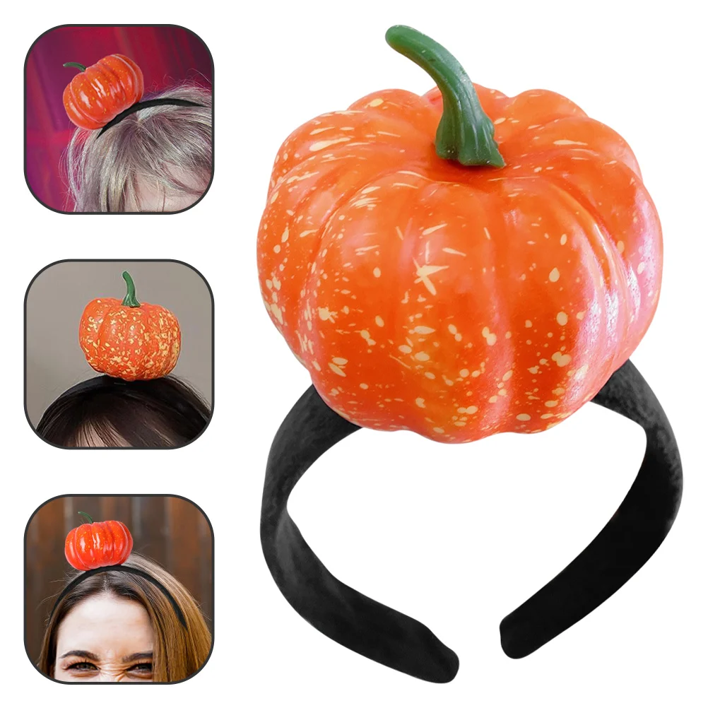 Pumpkin Headband Hair Bands Hoop Headdress Props Accessory for Women Halloween Unique Miss