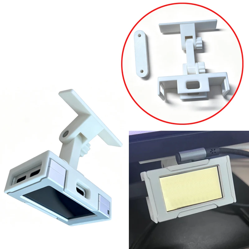 1Set For HM‑HUB Pro Under‑Screen Adhesive Mount Monitor Bottom Hanging Bracket Angle Adjustable Holder DIY 3D‑Printed Accessory