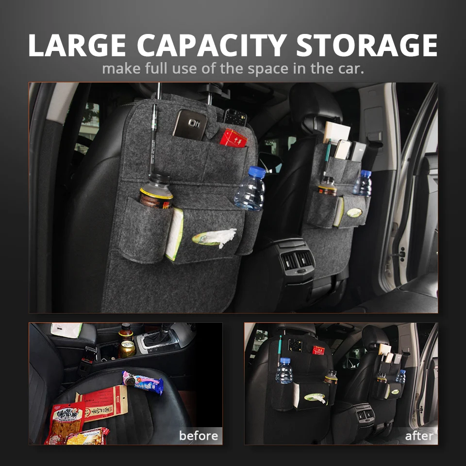 Rear Seat Storage Bag For KIA Rio Niro K3 K5 Soul Ceed Cerato Forte Sportage Multi-Pocket Car Trunk Organizer Hanging Back Seat