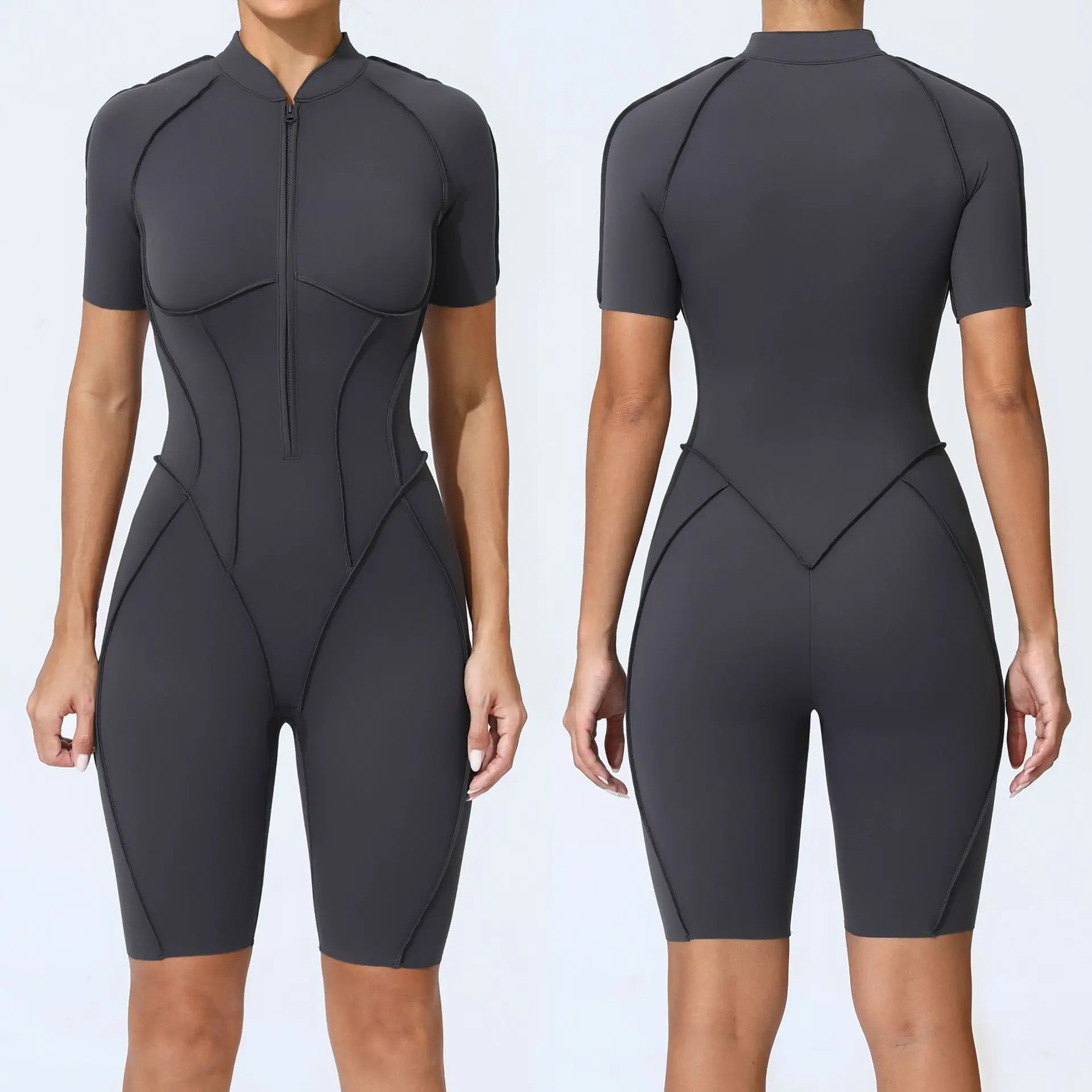 Tuta sportiva da donna Set da yoga Combinazione fitness Sollevamento glutei Schiena nuda Palestra ad alta elasticità Tuta sportiva sexy Pagliaccetto da palestra