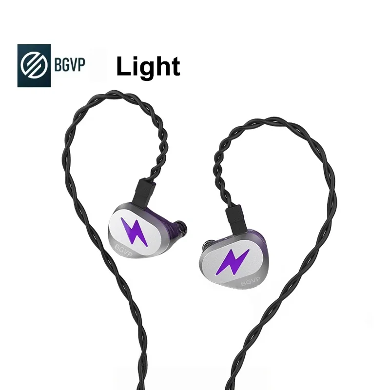 BGVP Light 2DD + 1Planar Hybrid Driver In-Ear Earphone IEM Hi-Res Audio Dual Dynamic Driver+ Circular Planar Gaming Headset