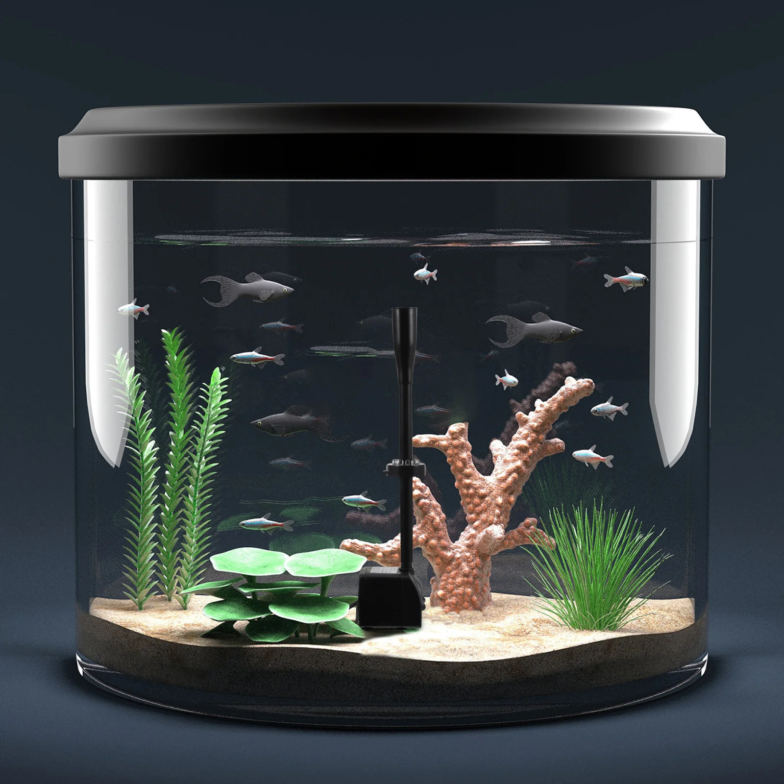 1 قطعة أضواء ملونة مضخة مياه غاطسة سوداء لخزان الأسماك حديقة بركة الطيور حمام نافورة Led #5