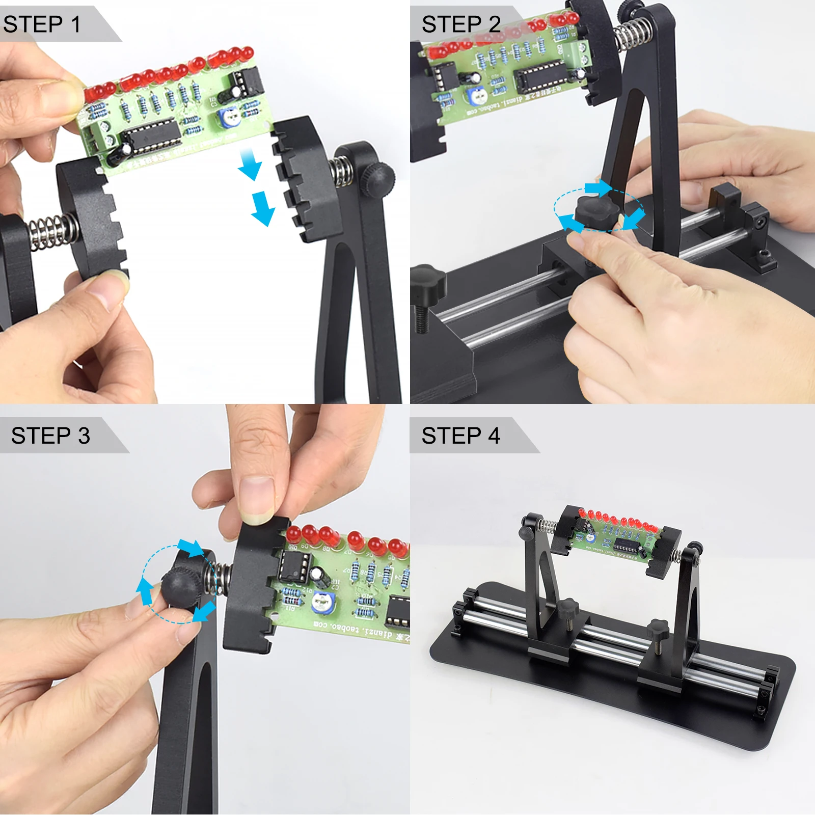 Imagem -03 - Newacalox-ajustável Circuit Board Holder Portátil Pcb Solda Clamp Terceira Ferramenta Manual Rotação de 360 ° Montagem Stand