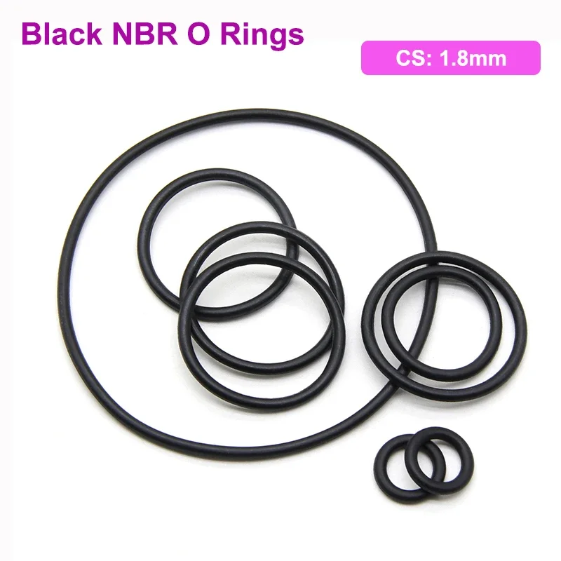 

10/50/100Pcs NBR O Ring Thickness CS 1.8mm ID 1.8~71mm Nitrile Rubber Round O Type Corrosion Oil Resist Sealing Washer Gasket