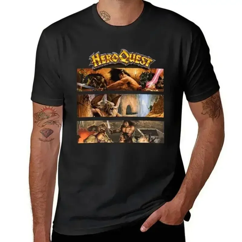 Heroquest 90er-Jahre-T-Shirt in Vintage-Schwarz für Herren