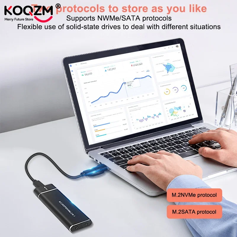 

3.1 Двойной протокол NVME/NGFF SATA SSD Type-C 3.1 Диск Бесплатная коробка M.6 Жесткий диск Корпус M.2 SSD Встроенный металлический радиатор
