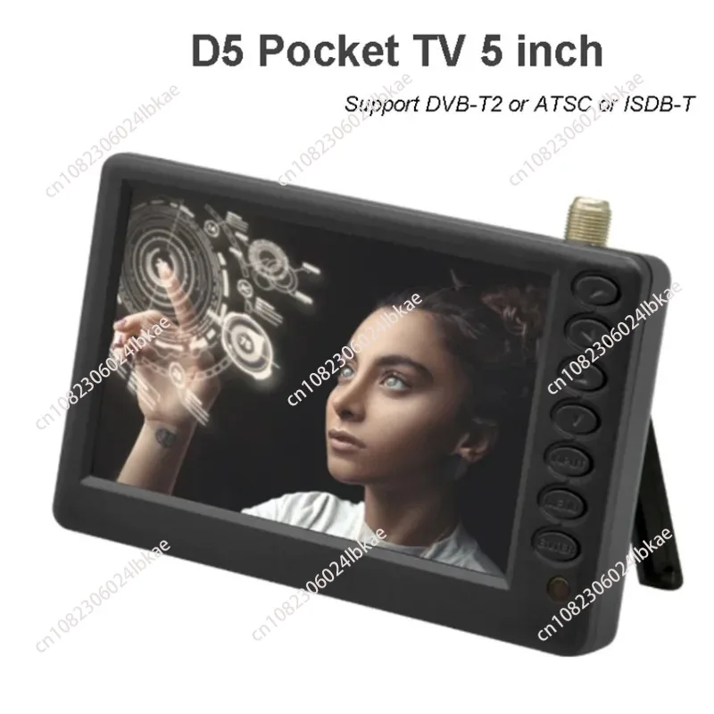 

Карманный телевизор D5 с 1 шт., 5-дюймовый DVB-T2 ATSC ISDB-T, цифровой и аналоговый мини-телевизор для небольшого автомобиля, портативный телевизор, поддержка USB TF MP4 AC3