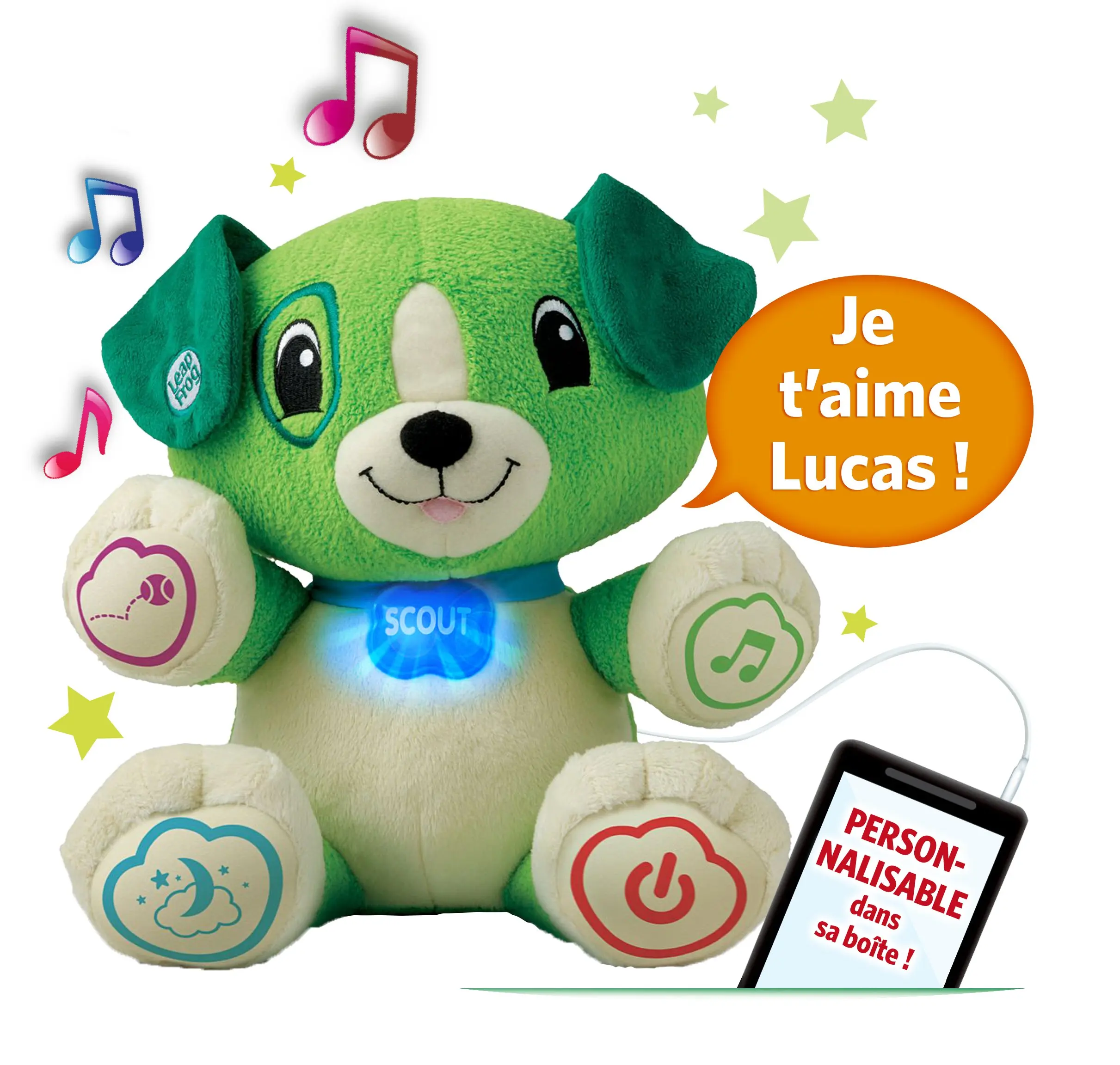 LeapFrog My Pal Violet elektronische interactieve knuffel hond met geluid en licht muziek leren Spaans Engels vroeg speelgoed