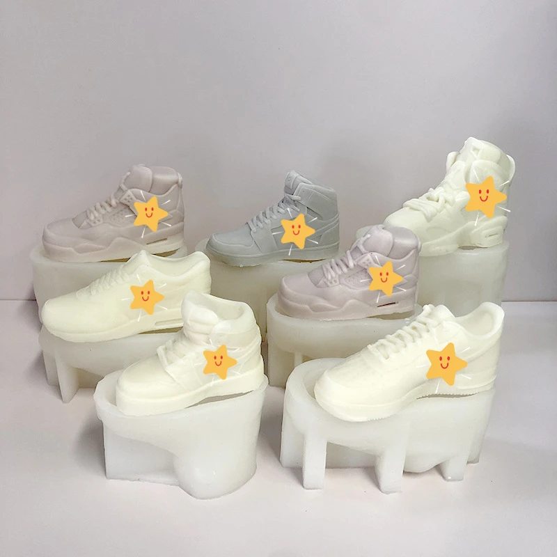 Creative 3D Three-Dimensional Shoes Silicone Mold DIY Handmade Mold Famous Brand Shoes Aromatherapy Candle Plaster Mold