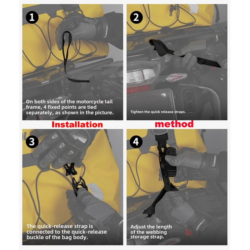 العالمي للدراجات النارية مقاوم للماء الذيل أكياس المقعد الخلفي أكياس الدراجات التخييم حقيبة سفر دراجة نارية سكوتر الرياضة الأمتعة حزمة 66L 40L #6