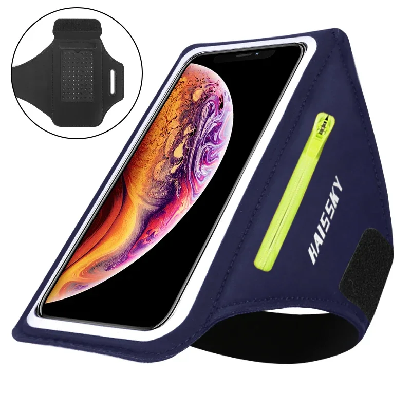 HAISSKY Laufsport-Armbinden für iPhone 17 16 15 14 13 Pro Max 15 Plus 16e 17 Air Samsung S25Ultra Reißverschlusstasche Armtasche Tasche