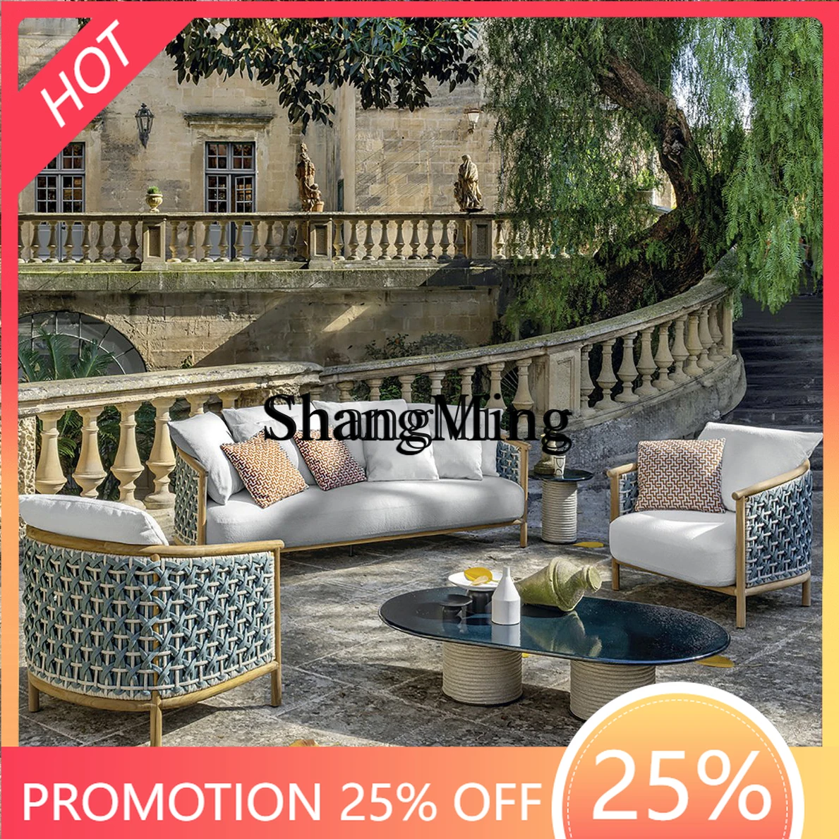 

FG good-looking Outdoor Sofa Villa Garden Courtyard Sofa Chair B & B Leisure Rattan Chair