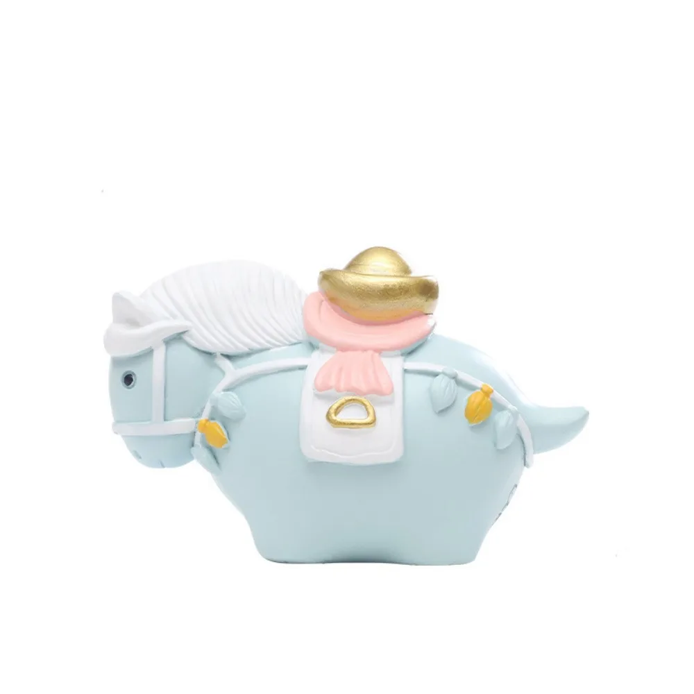 

Resin Rotatable Pony Figurine Vivid Design Cartoon Horse Shape Ornament Exquisite Unique Crack-resistant Figurine