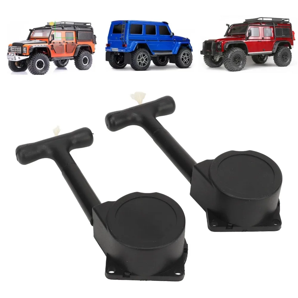 2 Pcs Durable Plastic RC Car Pull Starter 1/10 Scale Black Engine Starter RC Car Pull Start Accessory For Hobbyists