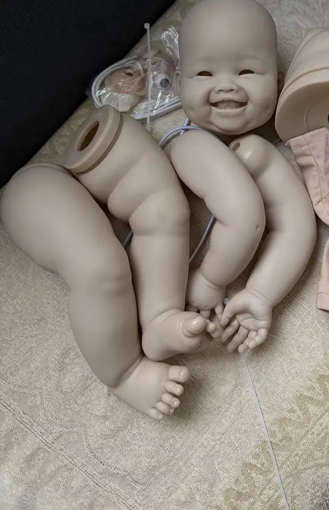 

28'' Reborn Doll Kit Unfinished Unpainted Reborn Minmin Fresh Color DIY Doll Parts with Cloth Body Connectors and Eyes Included