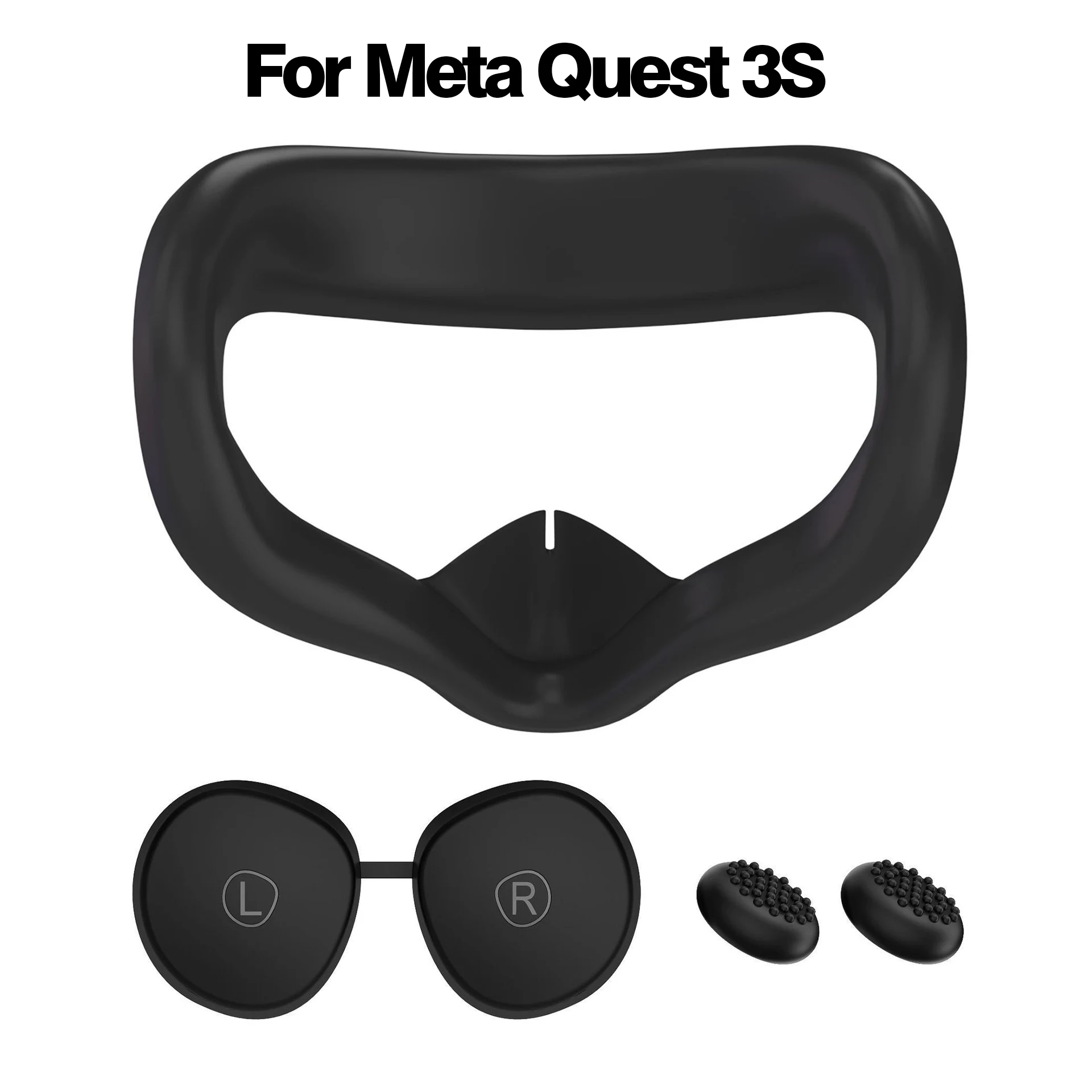 

HUADAI design Silicone Facial Cover and Lens Cover and Button cap Compatible with Meta Quest 3S/SOculus Quest 3S