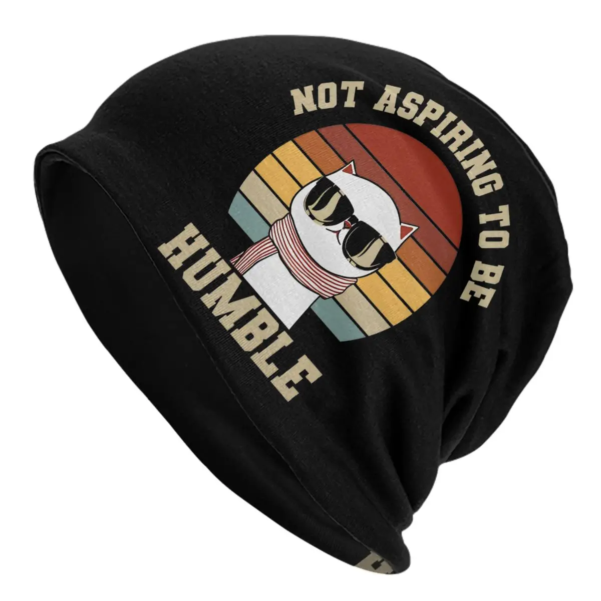 Not Aspiring To Be Humble Cat Bonnet Hats Goth Outdoor Skullies Beanies Hats Unisex Summer Dual-use Caps