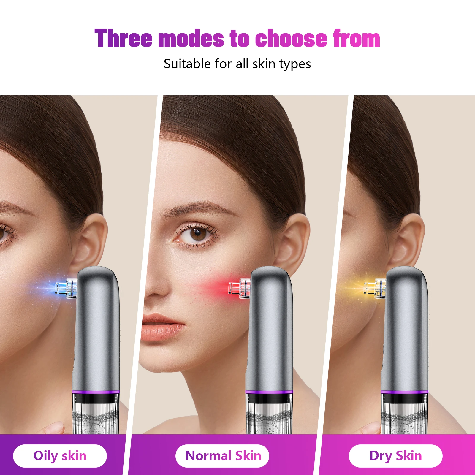 مكتبة ذكية رائجة البيع للاستخدام المنزلي باليد شفط المياه الكهربائية فراغ مزيل الرؤوس السوداء المسام شاشة الكريستال السائل 5 شفط s USB-C #3