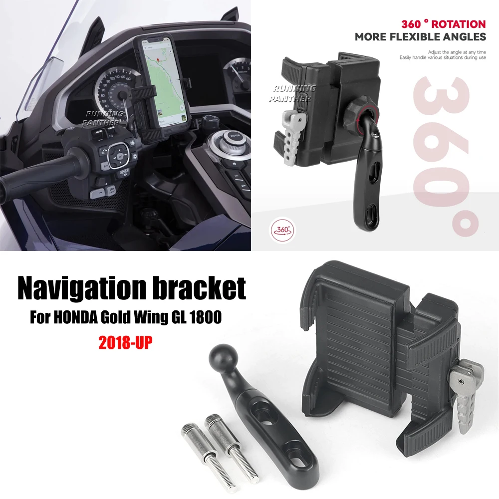 For HONDA Gold Wing GL 1800 GL1800 F6B DCT 2018 2019 2020 2021 2022 2023 2024 GPS Phone Holder Navigation Support Bracket