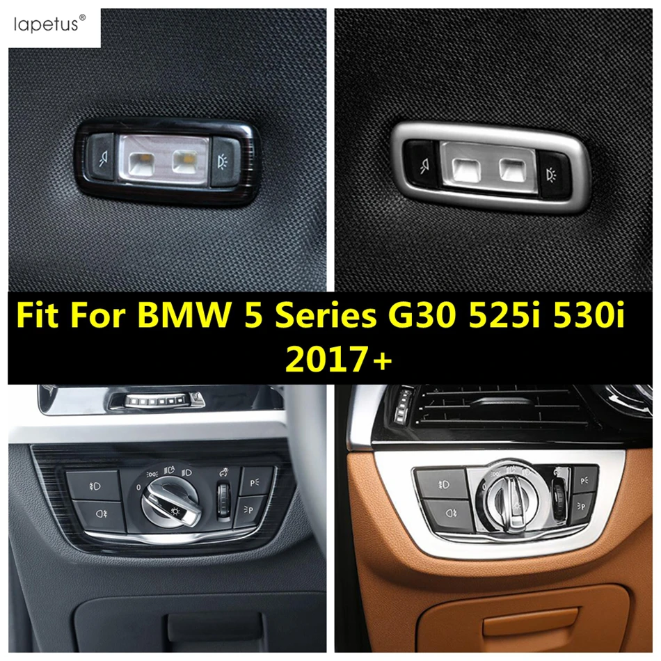 

Headlight Fog Head Light Button / Reading Lamp Switch Panel Cover Trim Accessories For BMW 5 Series G30 525i 530i 2017 - 2023