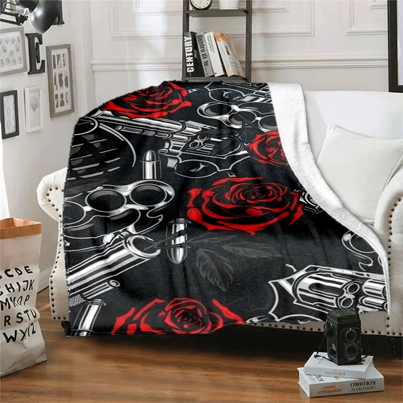 Scary Skull Warm Soft Fashion Blanket Plush Sofa Picnic Blanket Bed Blanket