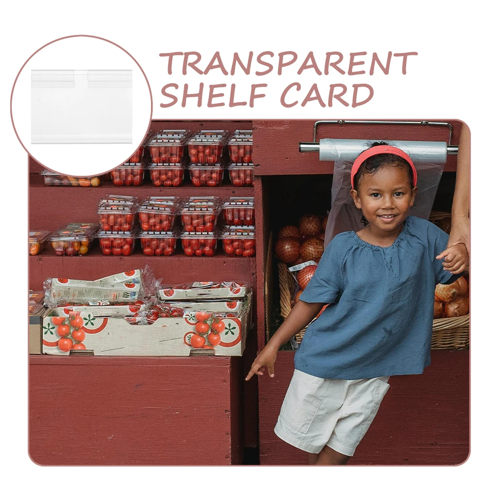 20 Buah Tempat Label Harga PVC Stabil, Penyangga Label Harga, Tempat Label Rak untuk Penggunaan di Supermarket, Toko, dan Ritel