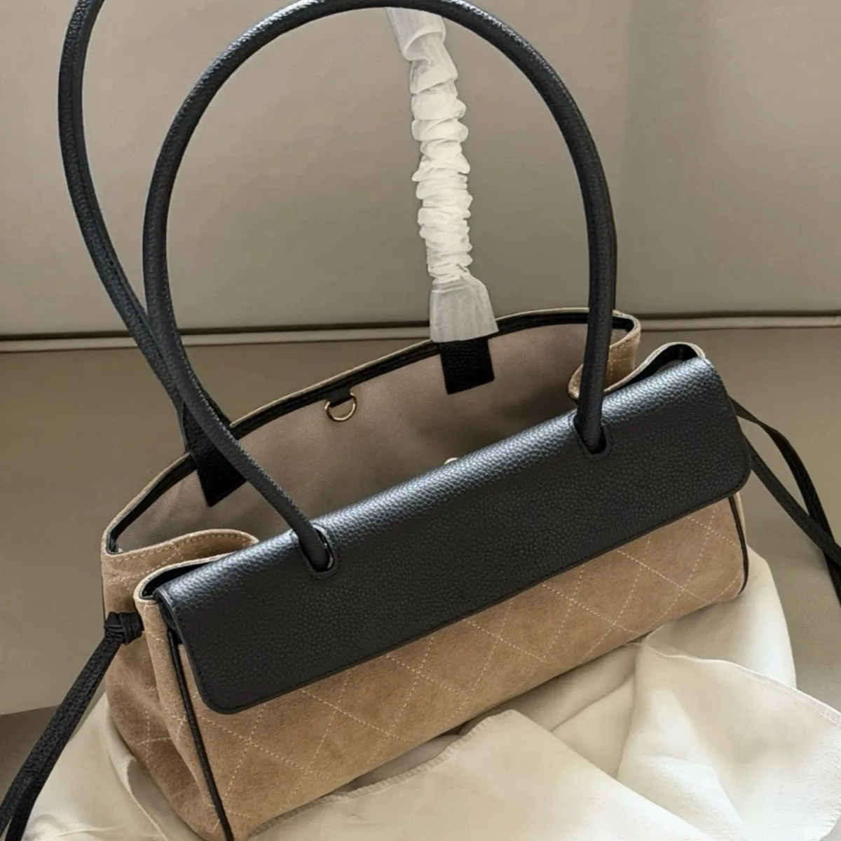 Suede French Bread Bag Underarm Bag 2026 New Single Shoulder Bag Crossbody Bag Women's Bag ZA274 Summer Season Leather Handbag