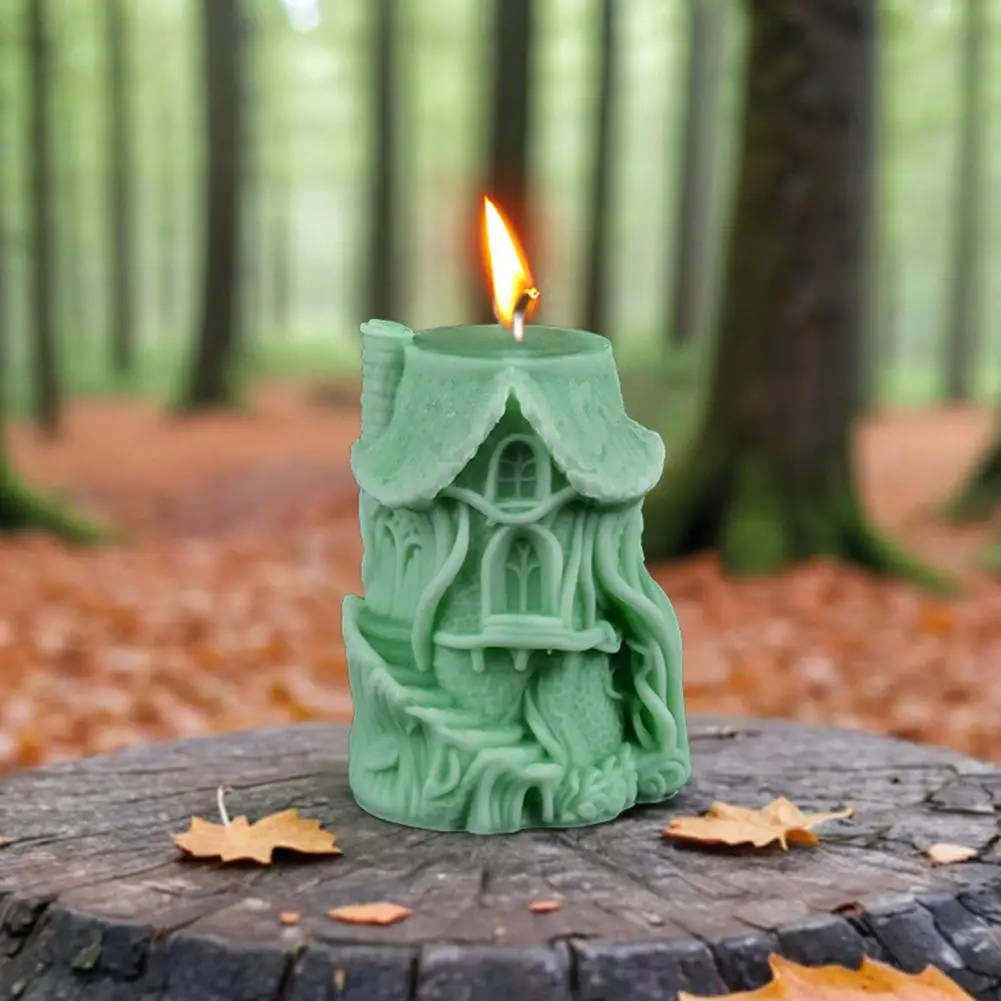 Silicone Candle Mold European Castle Candle Mold Silicone Wax Making Mold Flexible Reusable Gypsum for Home Decor Parties