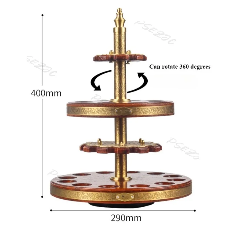 

Медная ананасовая сетка из цельного дерева, креативная ретро 20-местная подставка для курения трубок, многофункциональная вращающаяся подставка для курения трубок