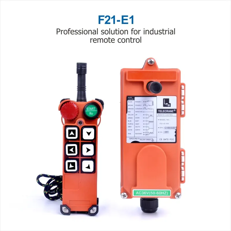 Imagem -04 - Controle Remoto de Rádio sem Fio Industrial Uting Telecrane F21-e1 para Guindaste 12v 24v 36v 48v 110v 220v 380v ac dc