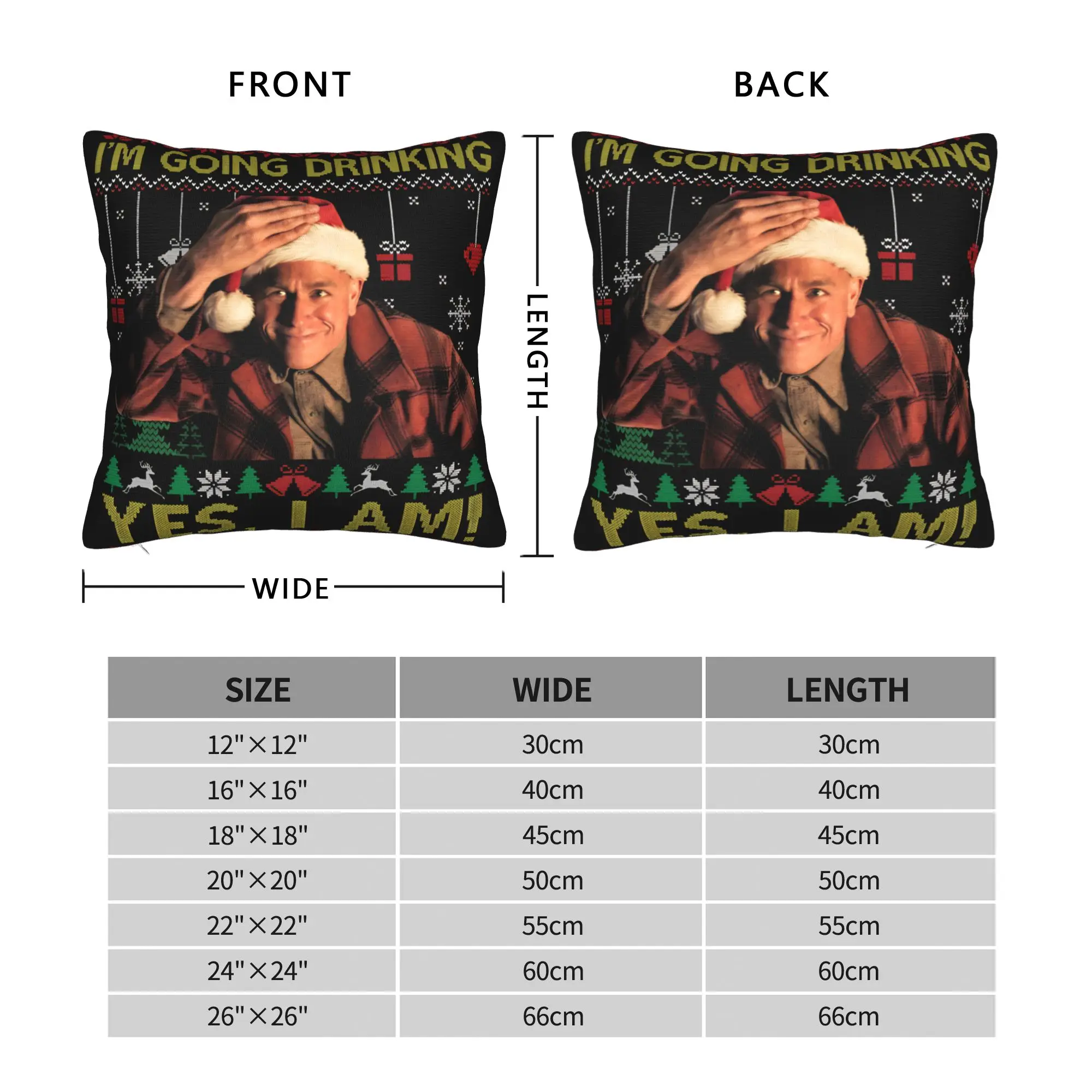 تشارلي هونام إد جين سأذهب للشرب نعم أنا غطاء وسادة غطاء الوسادة الديكور رمي كيس وسادة غطاء المنزل متعدد الحجم