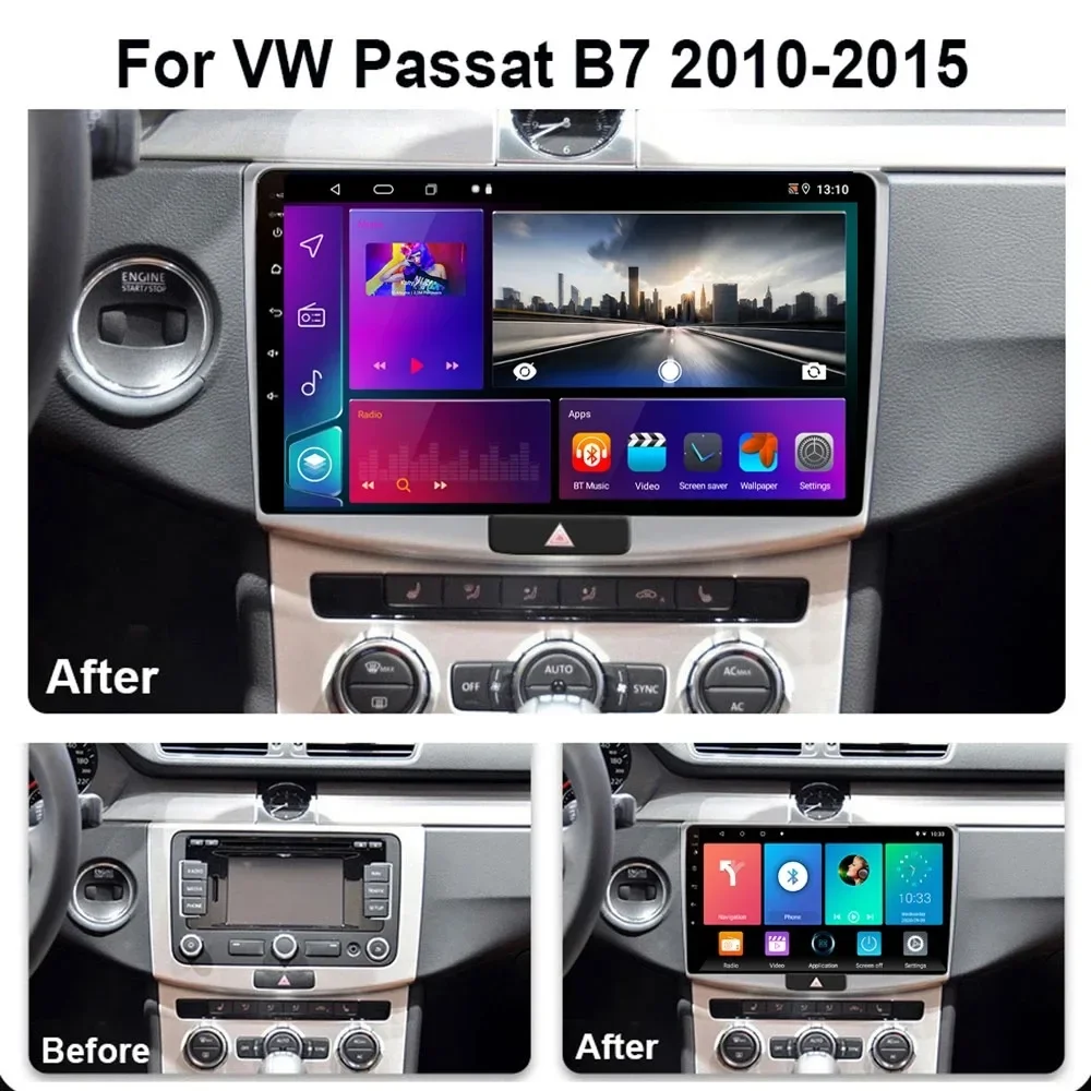 Car Radio for Volkswagen Passat B6 B7 2010-2015 Carplay Multimedia Player 2din Stereo Autoaudio Android Head Unit Navigation GPS