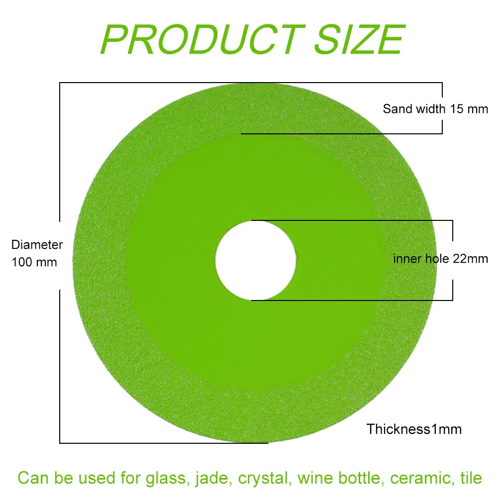 Abridor de agujeros de disco de corte de vidrio de 22mm para mármol de diamante, azulejo de cerámica, cuchillas de molienda de Jade, cuchillas de corte profesionales de 100mm