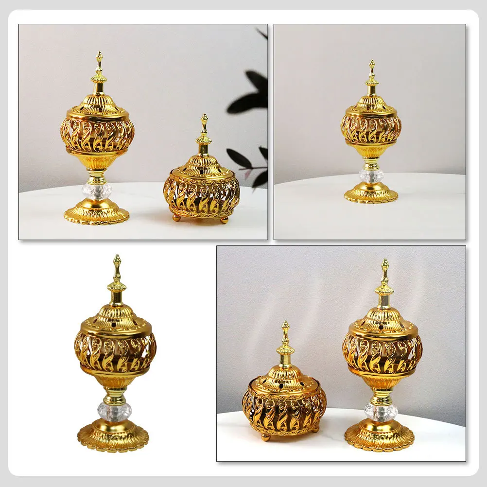 

Metal Incense Burner Middle East Style Elegant Compact Aroma Burner Stove Home Office Decorative Censer Ornament Relaxing