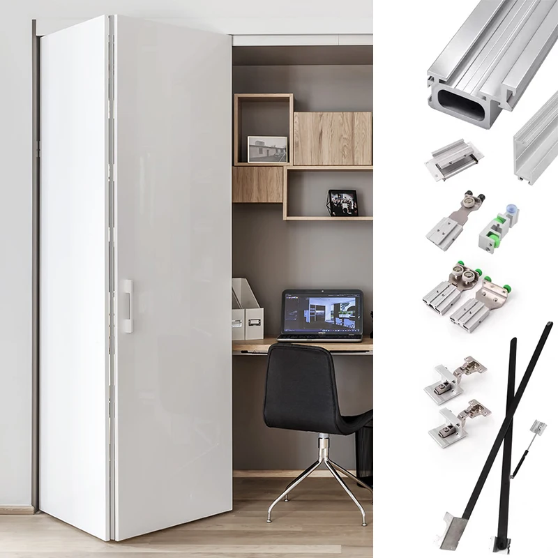 Kitchen Concealed Hardware Sliding Outdoor Pivot Buffer Rail Pocket Slide Ball Bearing Door Cabinet Folding Hidden Swing System