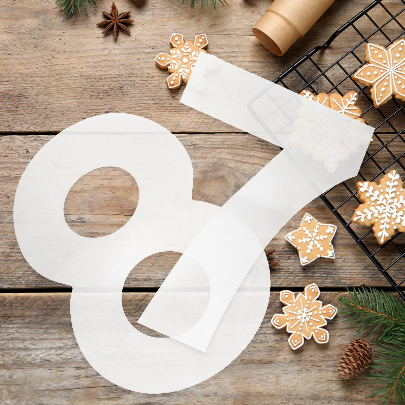 

Набор из 8 форм для выпечки в виде цифр от 0 до 8, пластиковые кондитерские инструменты для самостоятельного изготовления десертов, плоские, простые в использовании трафареты, принадлежности для выпечки тортов