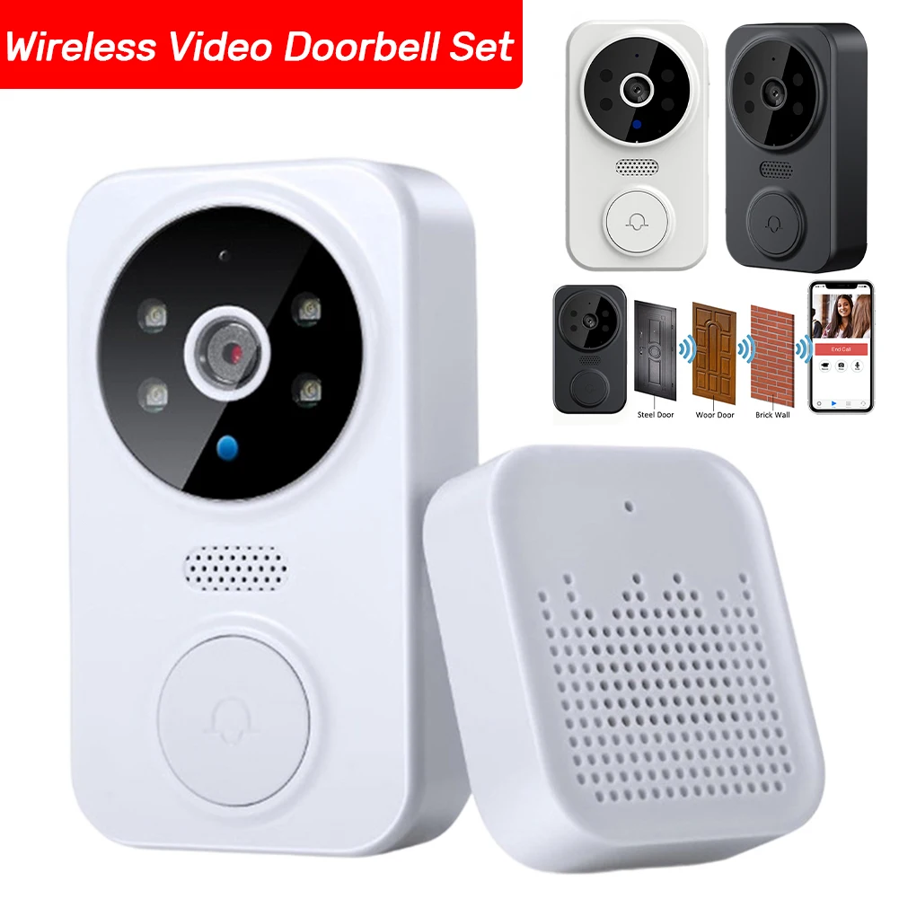 

WiFi Smart Video Doorbell Camera 2-Way Audio Intelligent Doorbell Night Vision Front Door Camera for Villa Home Office Apartment