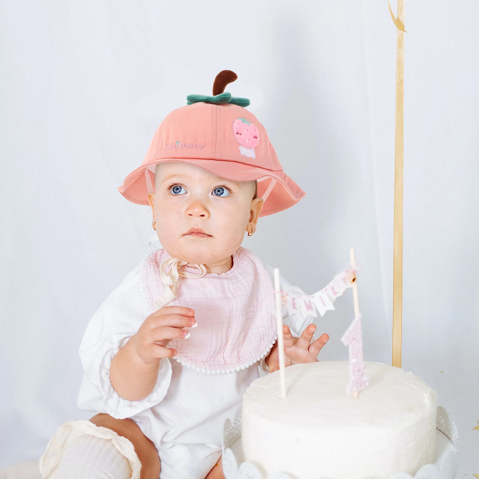 Toddler Girl Sun Protection Hat Cute Cartoon Strap Baby Girls Newborn Summer Fisherman Bucket Beach Hat Breathable Comfortable