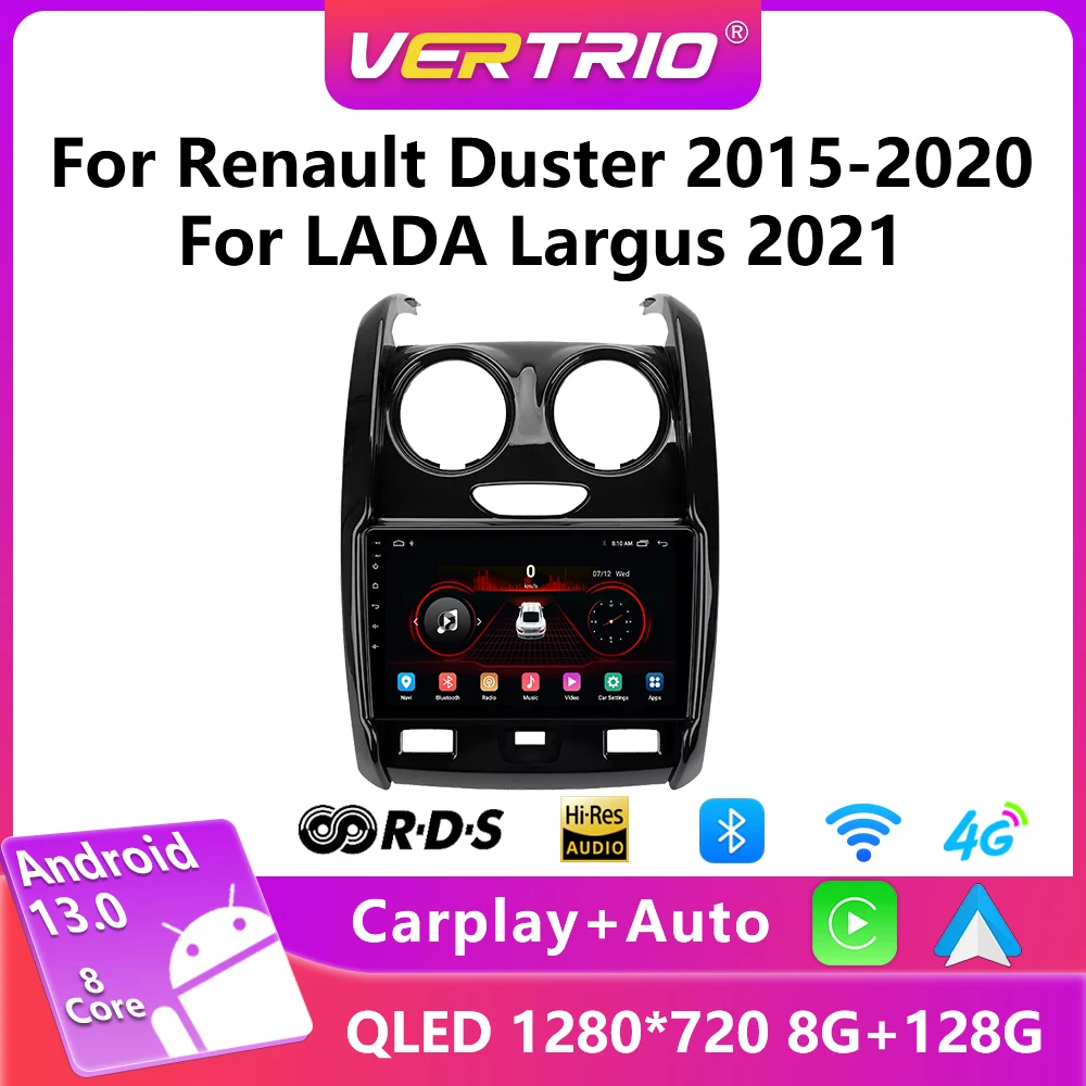 Android Car Radio For Renault Duster 2015-2020 For LADA Largus 2021 Multimedia Video Player Navigation GPS 4G Carplay 2Din DVD