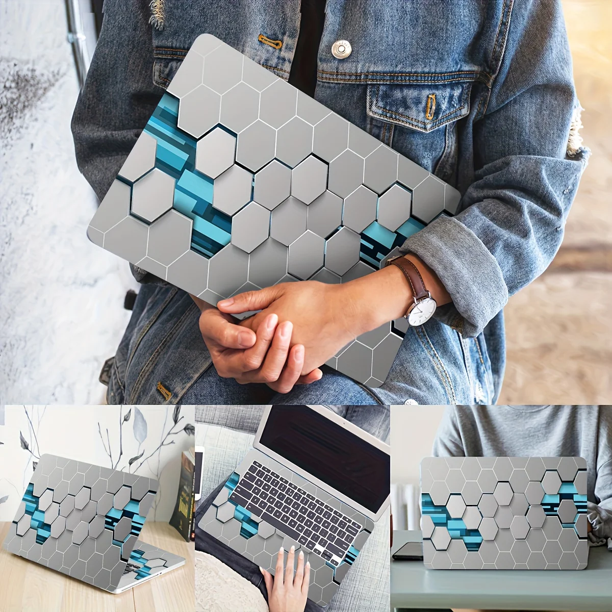 

2 шт., наклейка для ноутбука, универсальная наклейка для ноутбука, наклейка на кожу ноутбука, водонепроницаемая и устойчивая к царапинам