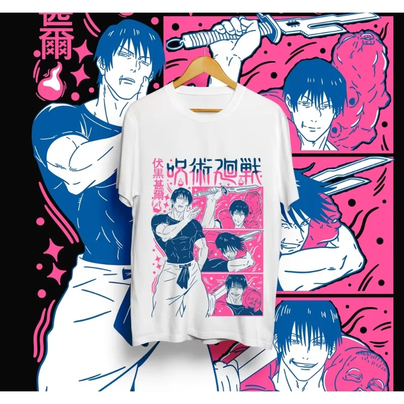 

Тенденция лета 2025, косплей, аниме Fushiguro Toji, футболка Jujutsu Kaisen, аниме, подарки ужасов, футболки с короткими рукавами, все размеры, графические футболки