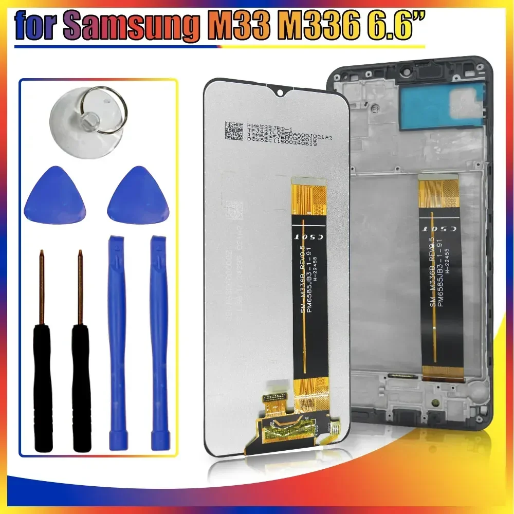 Tested LCD for Samsung Galaxy M33 M336B LCD Display Touch Screen Digitizer Replacement for Samsung M336 SM-M336B/DS SM-M336BU